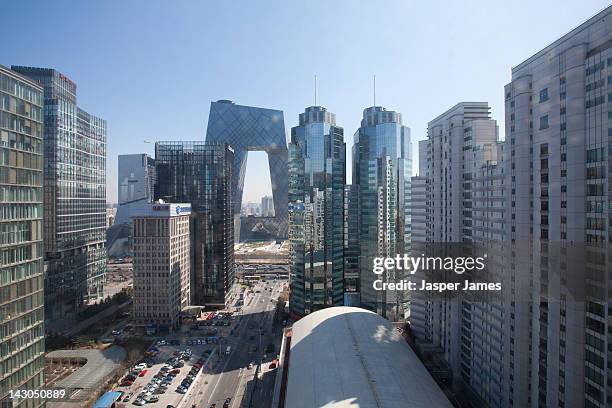 view of beijing,cbd skline - peking foto e immagini stock