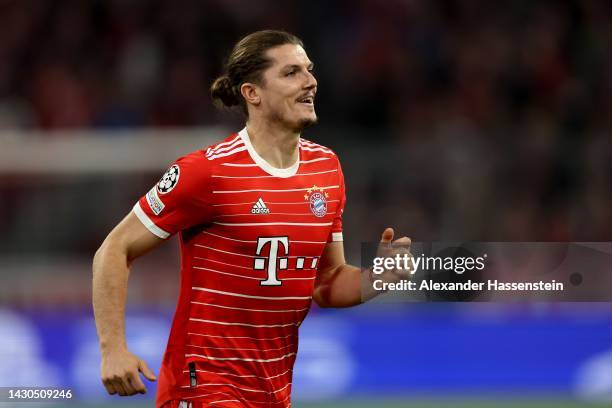 Marcel Sabitzer of FC Bayern München looks on during the UEFA Champions League group C match between FC Bayern München and Viktoria Plzen at Allianz...