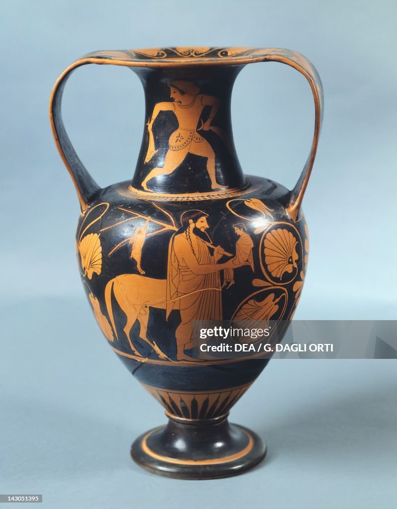 Amphora representing Achilles with centaur Chiron