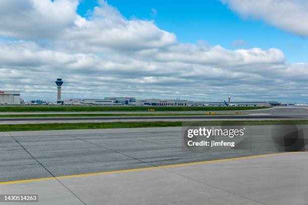 airport runway in toronto pearson international airport, canada - airbus concept cabin stock pictures, royalty-free photos & images
