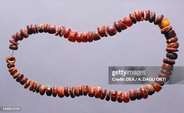 Amber necklace, from the Treasury of San Canzian d'Isonzo, Friuli-Venezia Giulia, Italy. Paleoveneti Civilization, 5th-4th Century BC. Trieste, Museo...