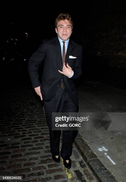 Rocco Ritchie is seen leaving the Chiltern Firehouse on October 04, 2022 in London, England.