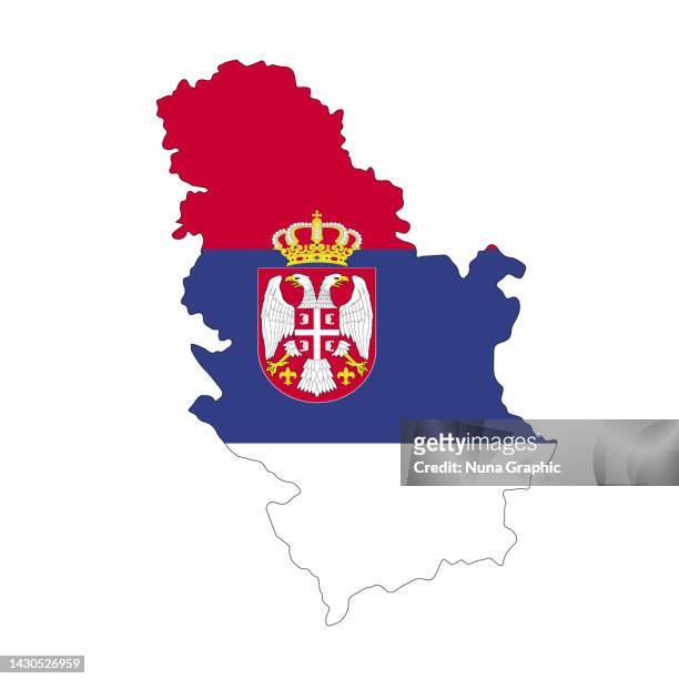 flag maps serbia - serbian flag stock illustrations