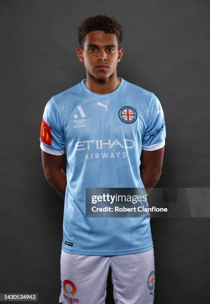 Raphael Borges Rodrigues of Melbourne City poses during the Melbourne City A-League Men's headshots session on October 5, 2022 in Melbourne,...