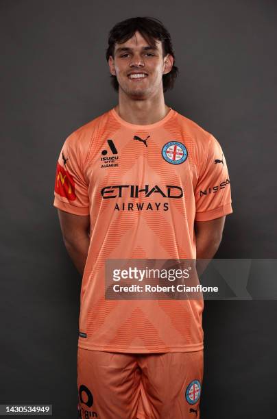 James Nieuwenhuizen of Melbourne City poses during the Melbourne City A-League Men's headshots session on October 5, 2022 in Melbourne, Australia.
