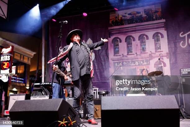 Eddie Montgomeryperforms during the World Famous Tootsie's Orchid Lounge 62nd Annual Birthday Bash on October 04, 2022 in Nashville, Tennessee.