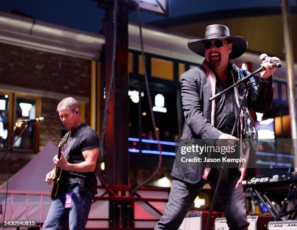 Eddie Montgomeryperforms during the World Famous Tootsie's Orchid Lounge 62nd Annual Birthday Bash on October 04, 2022 in Nashville, Tennessee.