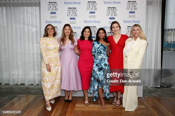 Brigette McDowell, Natassia Nicolae, Sophie Li, Nikita Fernandes, Stephanie Trethewey and Gemma Lloyd attend the Women of the Future Awards Luncheon...