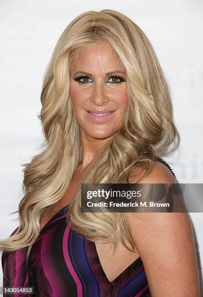 Personality Kim Zolciak arrives at the NBCUniversal summer press day held at The Langham Huntington Hotel and Spa on April 18, 2012 in Pasadena,...