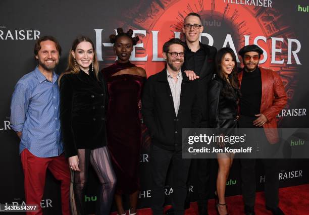 Ben Lovett, Jamie Clayton, Yinka Olorunnife, David Bruckner, Jason Liles, Selina Lo and Adam Faison attend 2022 Beyond Fest: Special Screening Of...