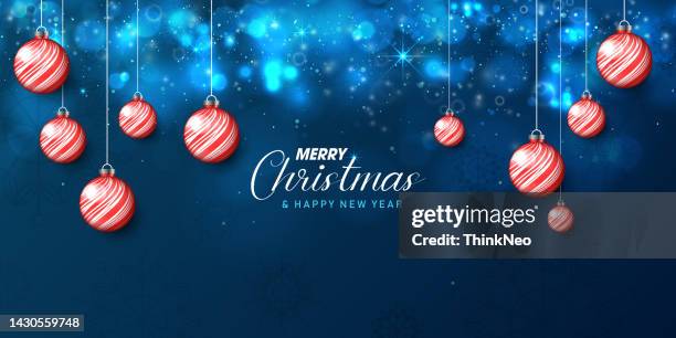 merry christmas and happy new year vector banner. - heading the ball stock illustrations