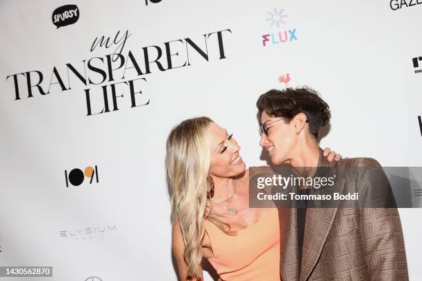 Braunwyn Windham-Burke and Jennifer Spinner attend the Serena DC Presents My Transparent Life at The Landmark Westwood on October 04, 2022 in Los...