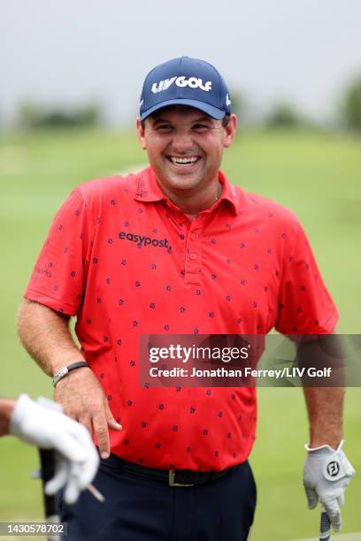 Patrick on the range during a practice round prior to the LIV Golf Invitational - Bangkok at Stonehill Golf Course on October 05, 2022 in Pathum...