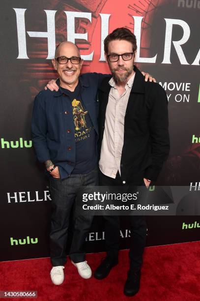 David Goyer, Screen Story Writer and Producer and David Bruckner, Director arrive at the Beyond Fest Special Screening of Spyglass Media Groups'...