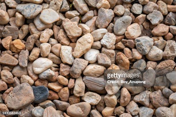 full frame shot of gravel texture and background used for decoration or design garden. - pebble stock pictures, royalty-free photos & images