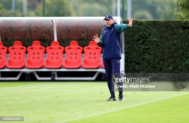 Southampton manager Ralph Hasenhüttl during a Southampton FC training session at the Staplewood Campus on October 04, 2022 in Southampton, England.