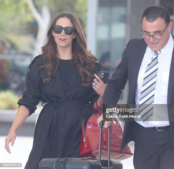 Ricki Lee Coulter is seen arriving at Perth Airport on October 5, 2022 in Perth, Australia.