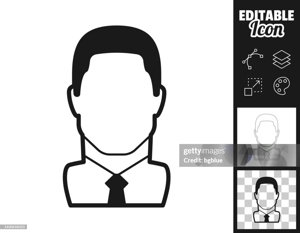 Empresario. Icono para el diseño. Fácilmente editable