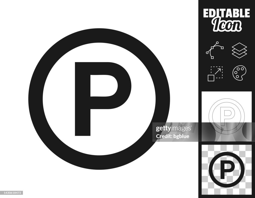 Sound recording copyright. Icon for design. Easily editable
