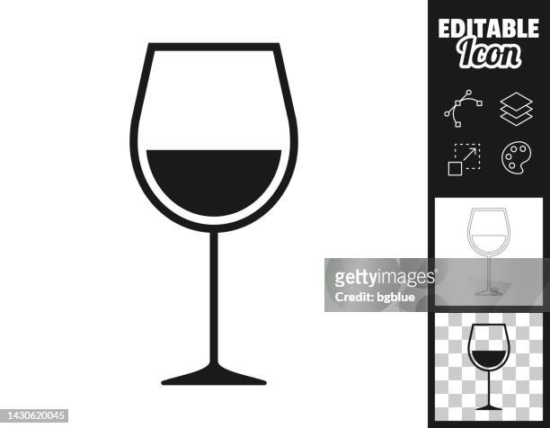 stockillustraties, clipart, cartoons en iconen met wine glass. icon for design. easily editable - glas serviesgoed
