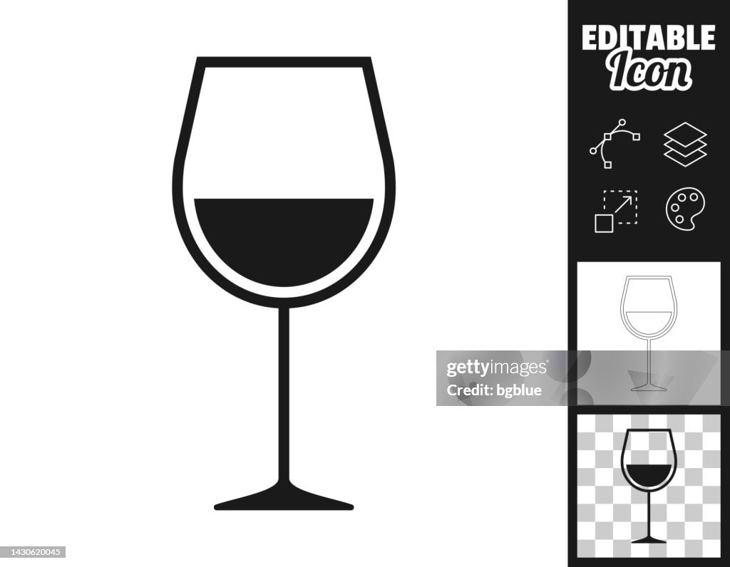 Wine glass. Icon for design. Easily editable