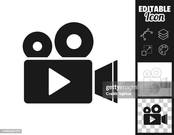 videokamera. icon für design. leicht editierbar - filmkamera stock-grafiken, -clipart, -cartoons und -symbole