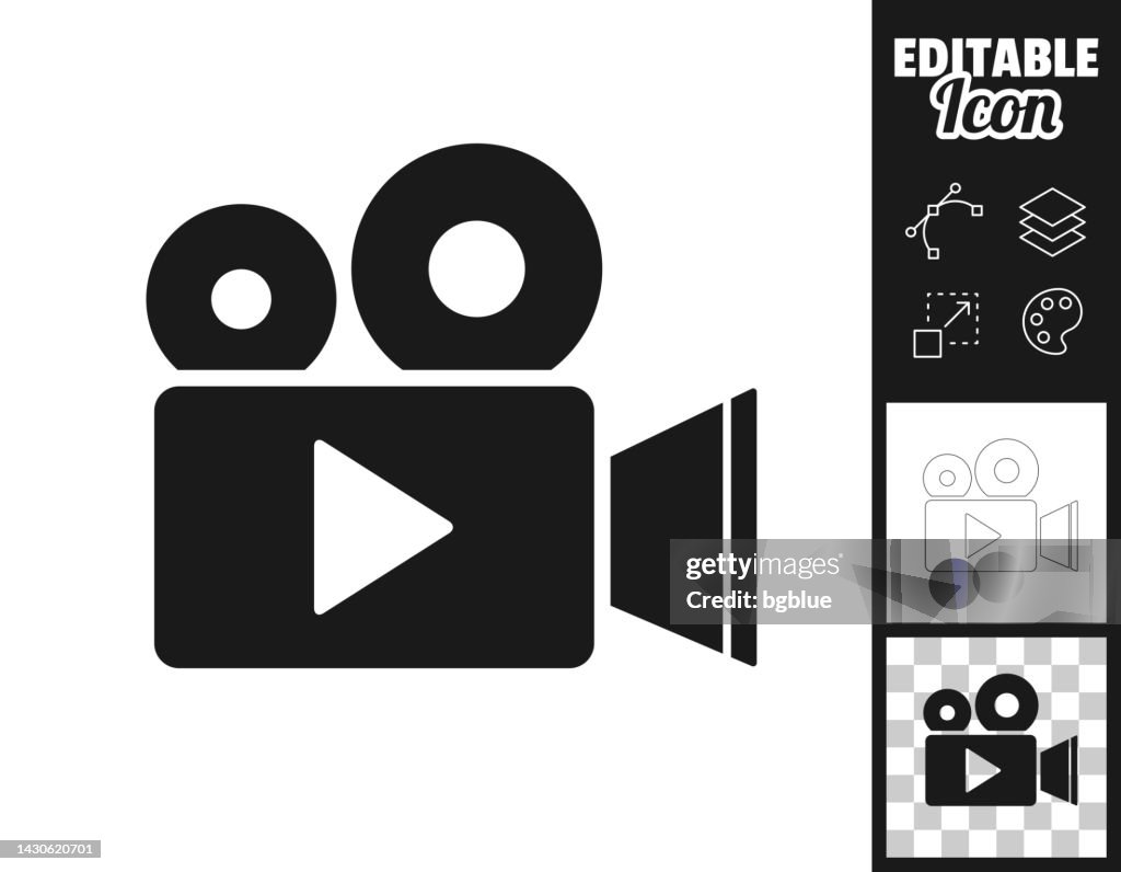 Câmera de vídeo. Ícone para design. Facilmente editável
