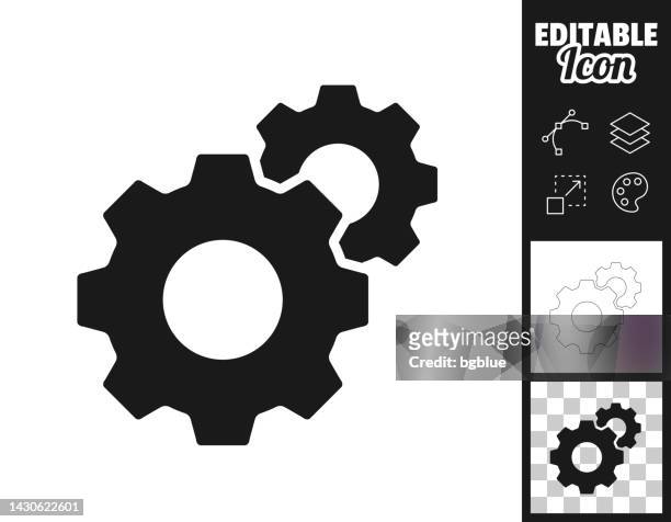 settings - gears. icon for design. easily editable - system configuration stock illustrations