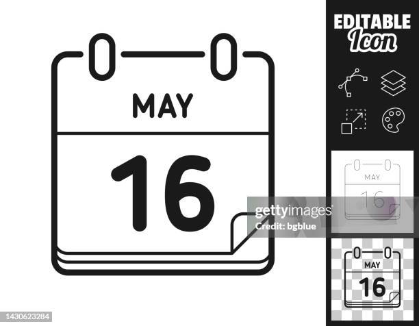 stockillustraties, clipart, cartoons en iconen met may 16. icon for design. easily editable - may 16