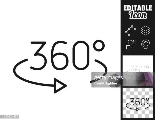 ilustrações de stock, clip art, desenhos animados e ícones de 360 degree rotation. icon for design. easily editable - vista de 360 graus