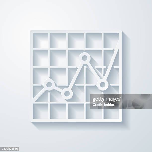 graph. icon with paper cut effect on blank background - height difference stock illustrations