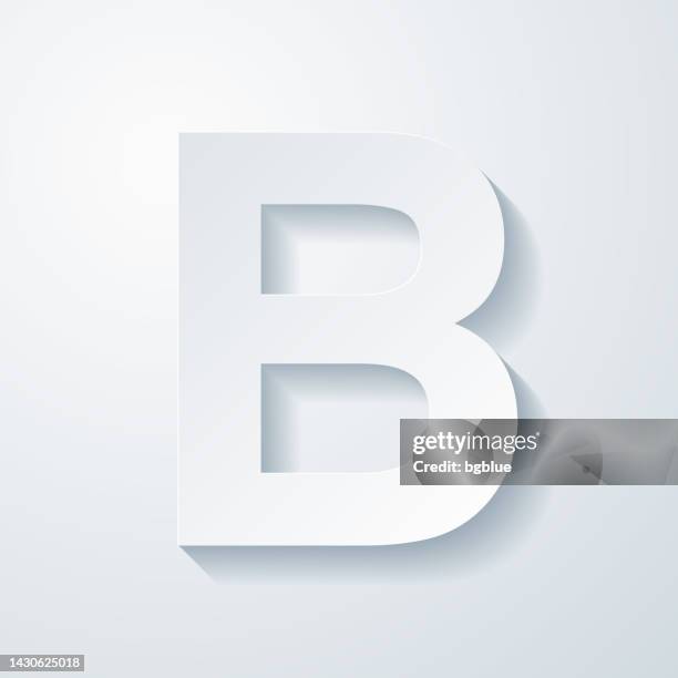 letter b. icon with paper cut effect on blank background - letter b stock illustrations