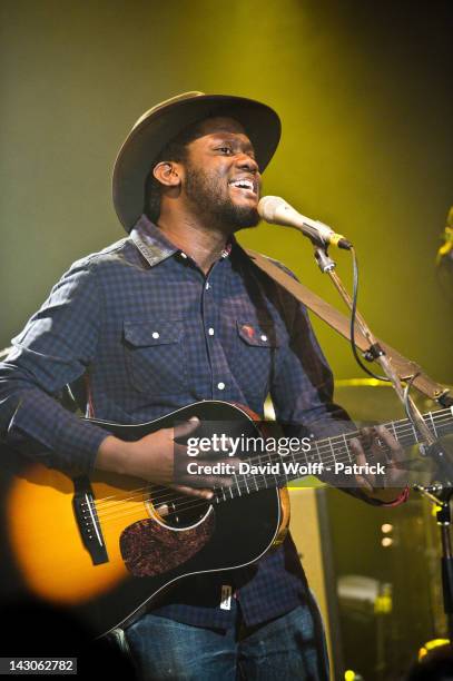 Michael Kiwanuka performs at La Maroquinerie on April 18, 2012 in Paris, France.