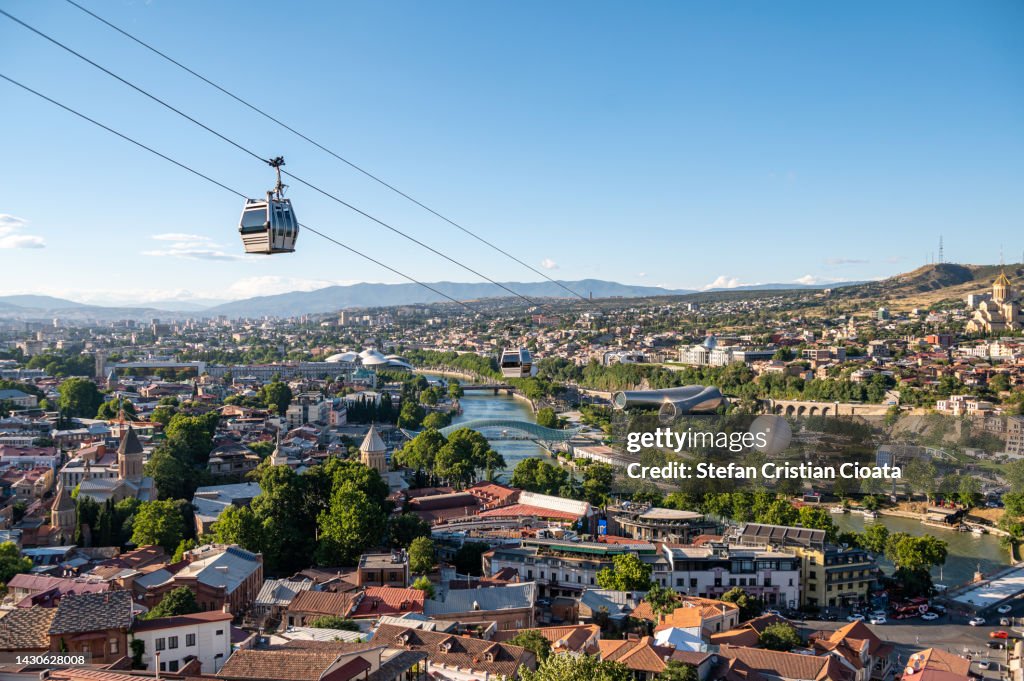 Cable car over Tbilisi, Georgia