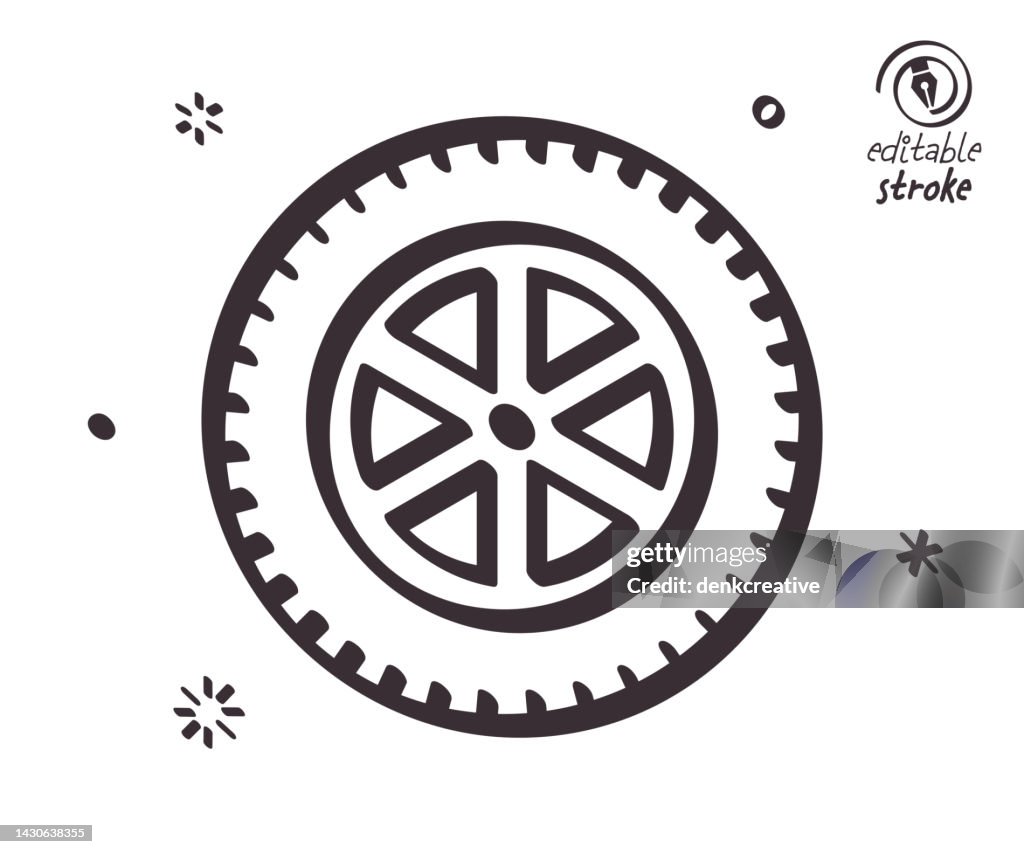 Playful Line Illustration for Winter Tyre