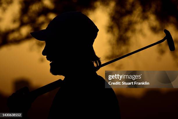 Tommy Fleetwood of England looks on during the pro-am prior to the acciona Open de Espana presented by Madrid at Club de Campo Villa de Madrid on...