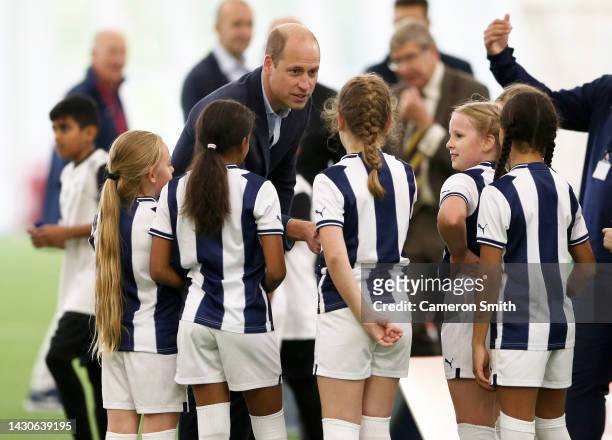 Prince William, Prince of Wales visits England's national football centre at St. George's Park to celebrate the 10th anniversary of the venue as a...