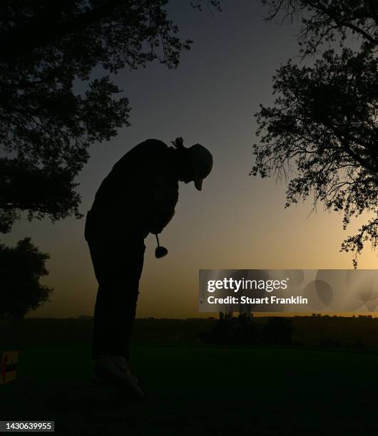 Tommy Fleetwood of England plays a shot during the pro-am prior to the acciona Open de Espana presented by Madrid at Club de Campo Villa de Madrid on...