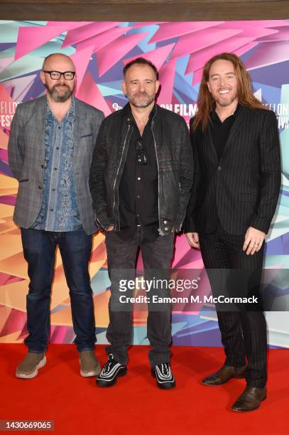 Dennis Kelly, Matthew Warchus and Tim Minchin attend the BFI London Film Festival photo call for Roald Dahl’s Matilda The Musical on October 05, 2022...