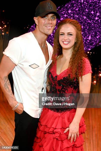 Max George and Maisie Smith attend the "Strictly Ballroom" after party on October 04, 2022 in Bromley, England.