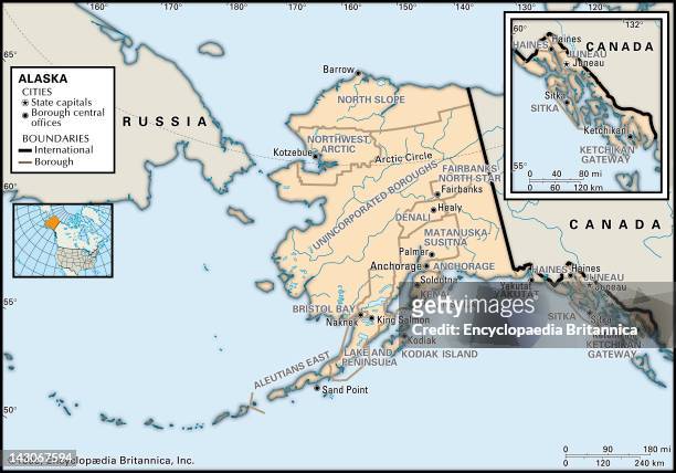 Political Map Of Alaska, Political Map Of The State Of Alaska, Showing County Seats.