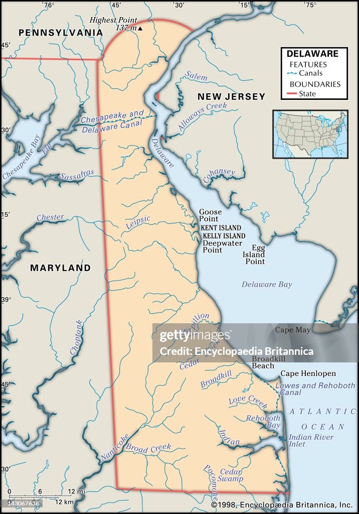 Physical Map Of Delaware