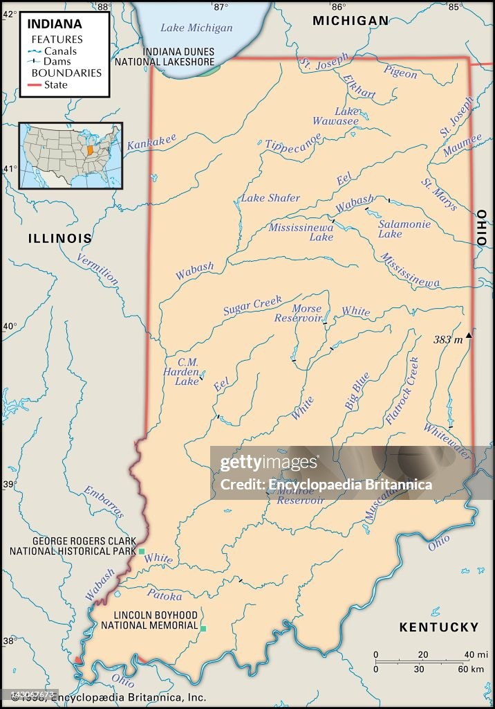 Indiana Base Map Physical Map Of Indiana, Physical Map Of The State Of Indiana Showing ...