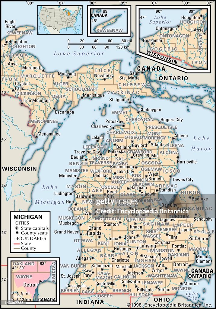 Political Map Of Michigan Political Map Of The State Of Michigan Political Map Of Michigan Political Map Of The State Of Michigan