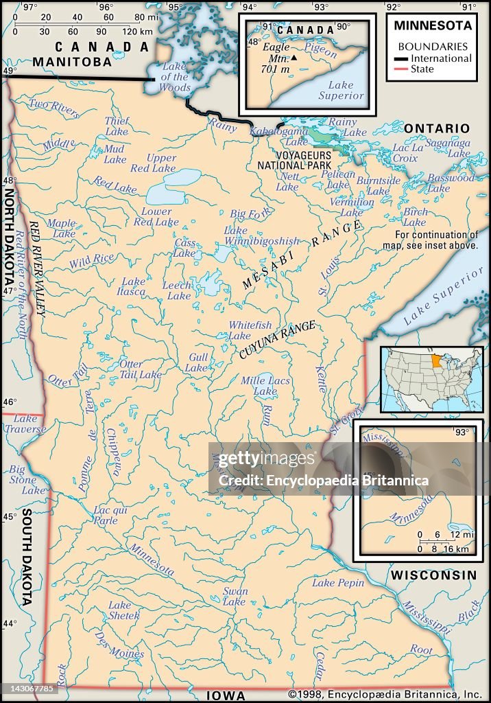 Physical Map Of Minnesota, Physical Map Of The State Of Minnesota