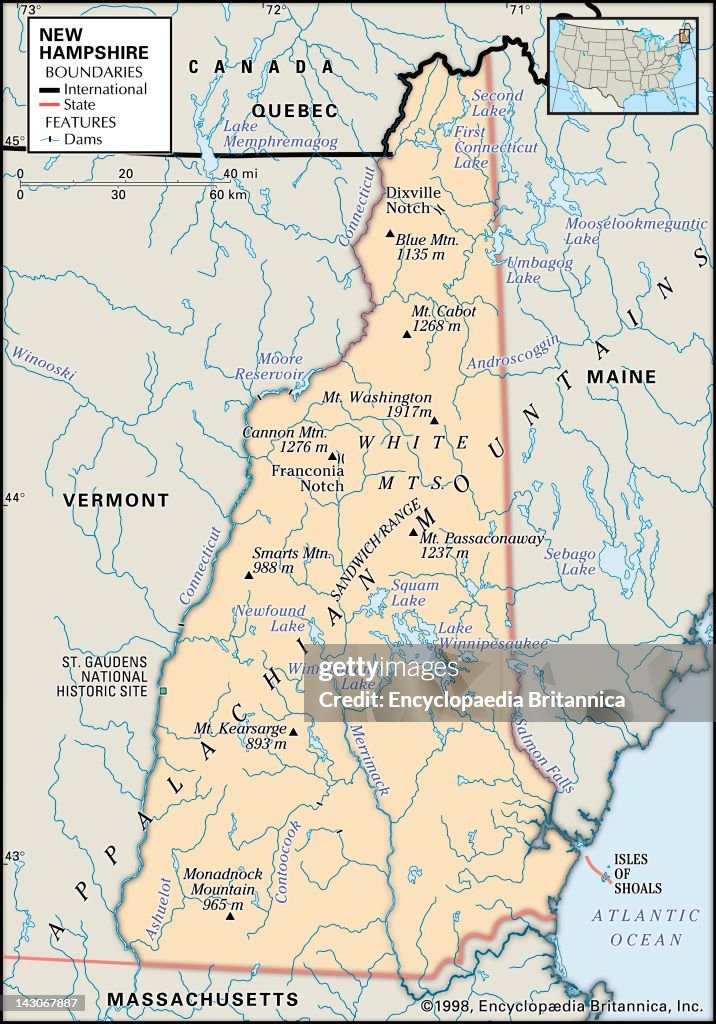 Physical Map Of New Hampshire