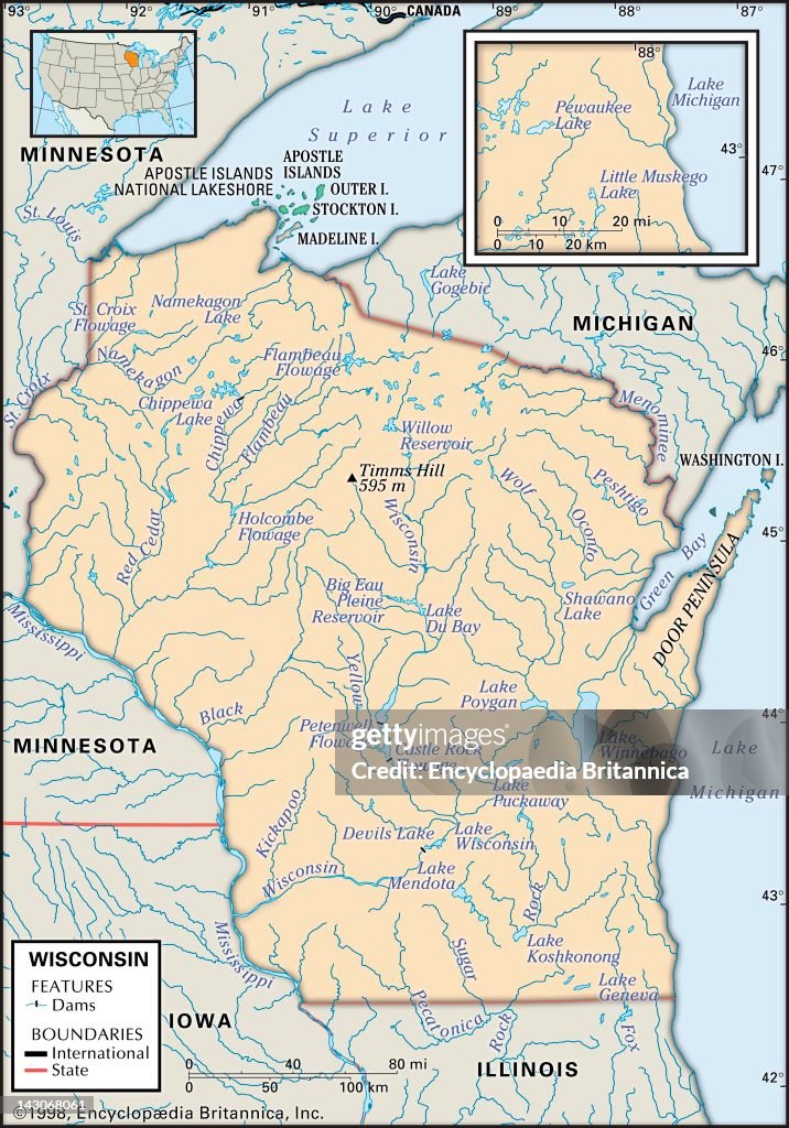 Physical Map Of Wisconsin