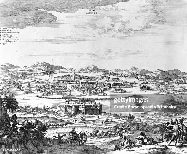 View Of Mexico City View Of Mexico City, From "New World" By Arnoldus Montanus, 1671.