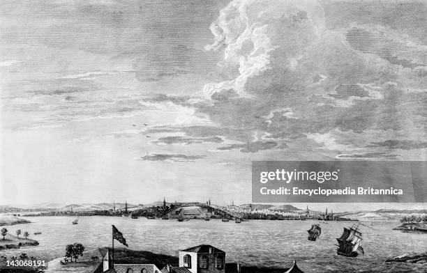 Boston, Massachusetts, In 1760S, View Of Boston, Massachusetts, In The 1760S, One Of The Leading American Seaports, Boston Sent Ships Sailing The...