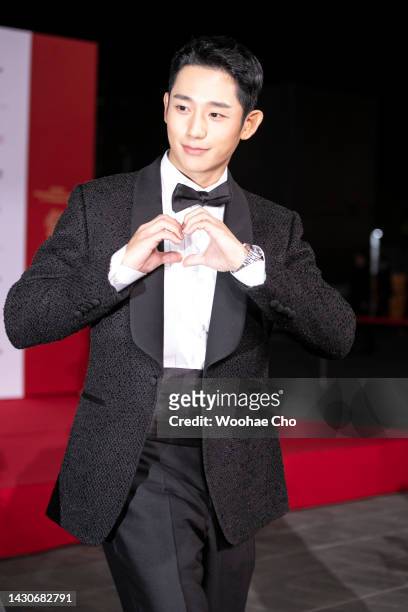 Jung Hae-in walks on the red carpet at the opening ceremony during the 27th Busan International Film Festival at Busan Cinema Center on October 05,...